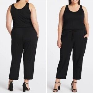 Michael Stars Tank Jumpsuit with Drawstring Size 2X Black New